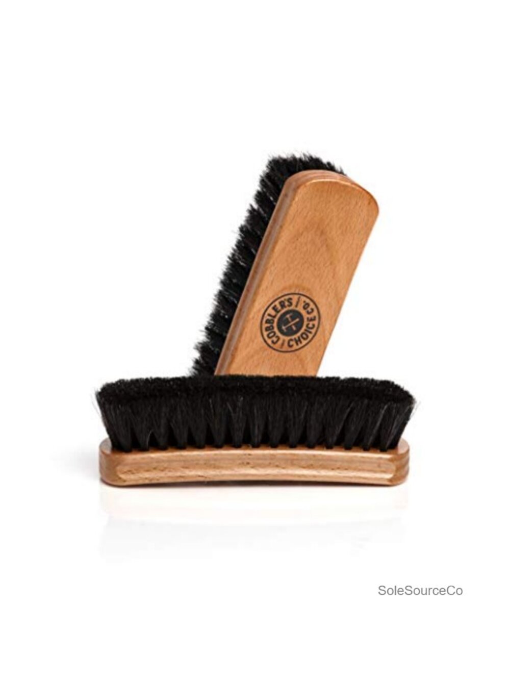 Horsehair Shoe Brush Premium Polish Buff Leather Beech Wood Handle